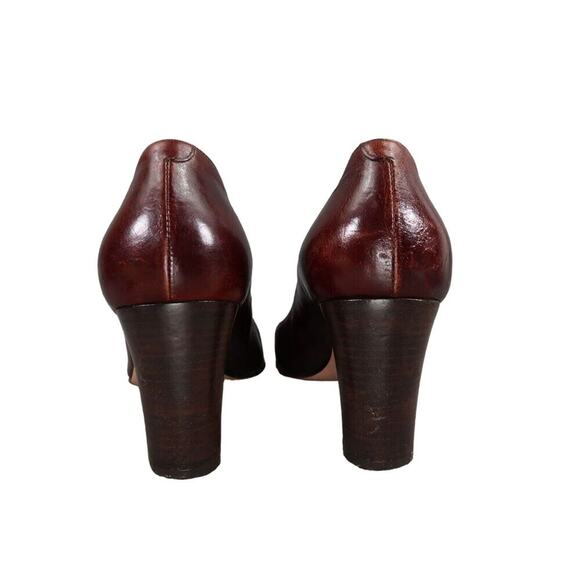 Hobbs Shoes Women 40 Pumps Classic Chunky Heel Fashion Leather Brown Formal Chic - Picture 8 of 16